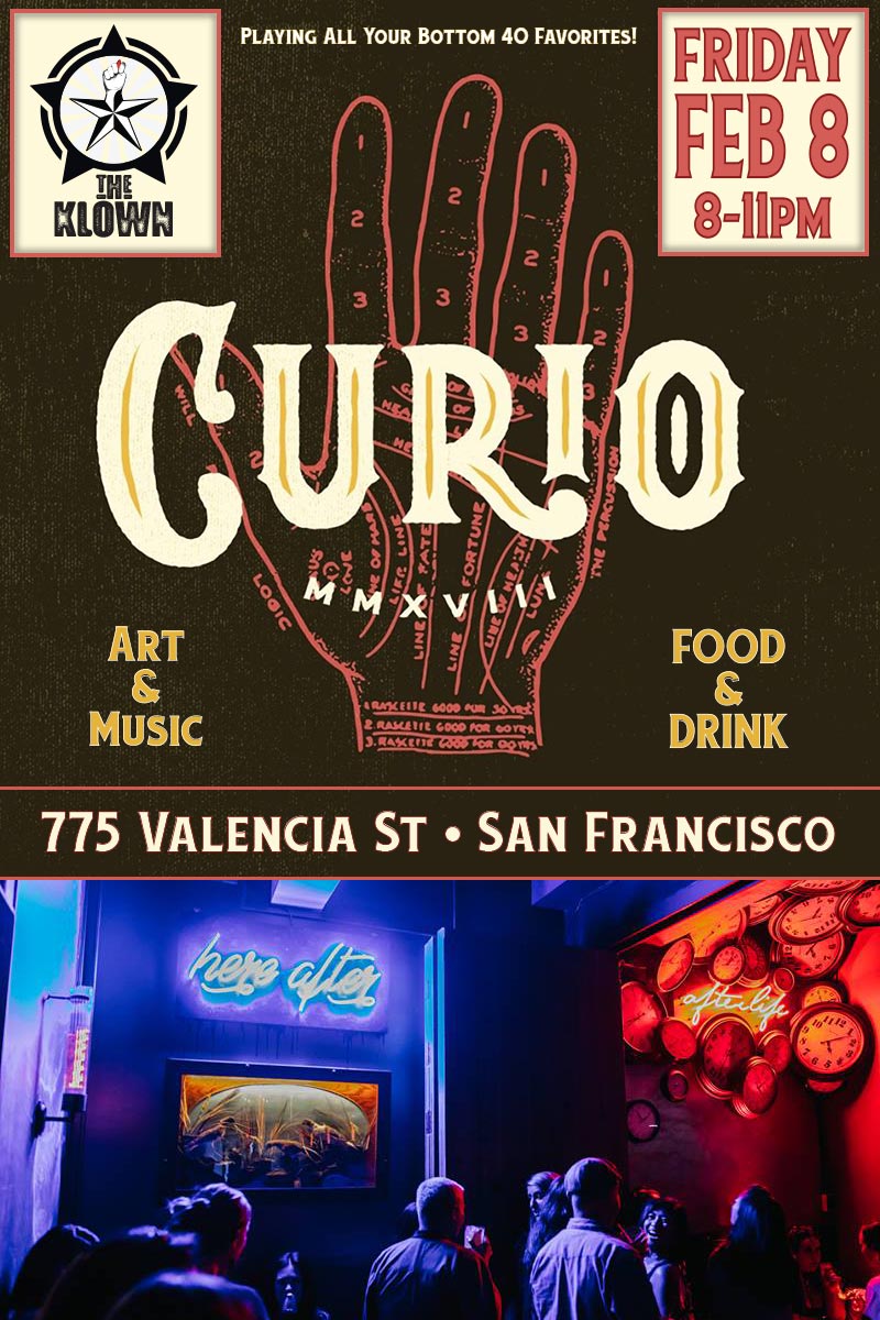 The Klown DJ's No-Request Friday at Curio Bar SF, February 8, 2019, 8-11pm in San Francisco