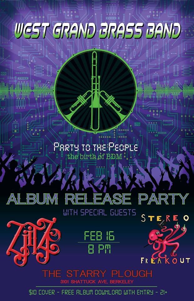 The Klown's ZjitZjo plays West Grand Brass Band's album release party - February 16, 2019 - The Starry Plough in Berkeley