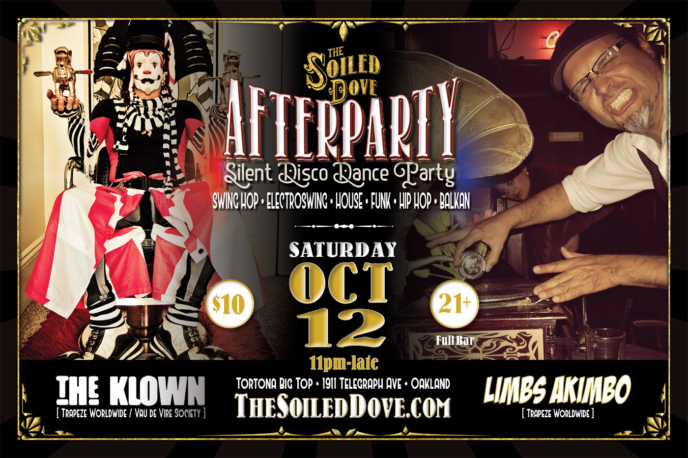 The Klown DJs at The Soiled Dove Silent Disco Afterparty - Saturday, October 12, 2019 - Tortona Big Top in Oakland, California