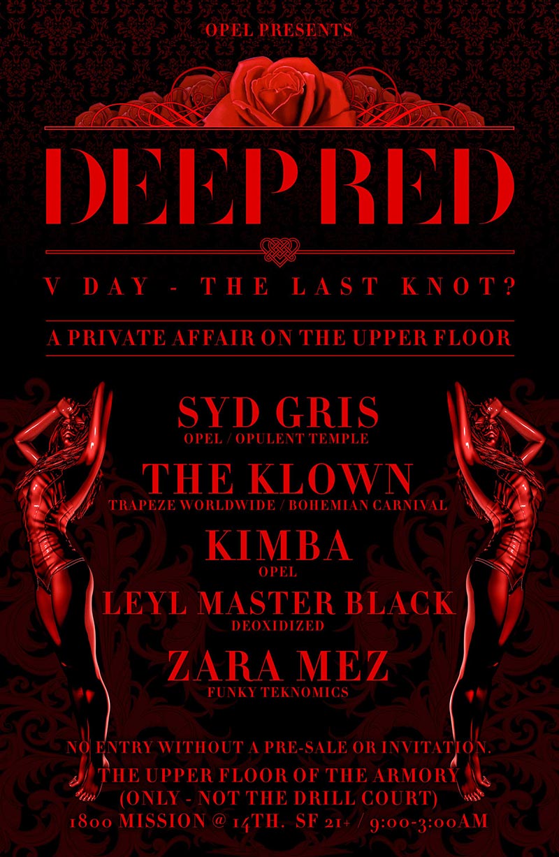 Deep Red V Party - February 17, 2018 - The Armory Upper Floor, San Francisco