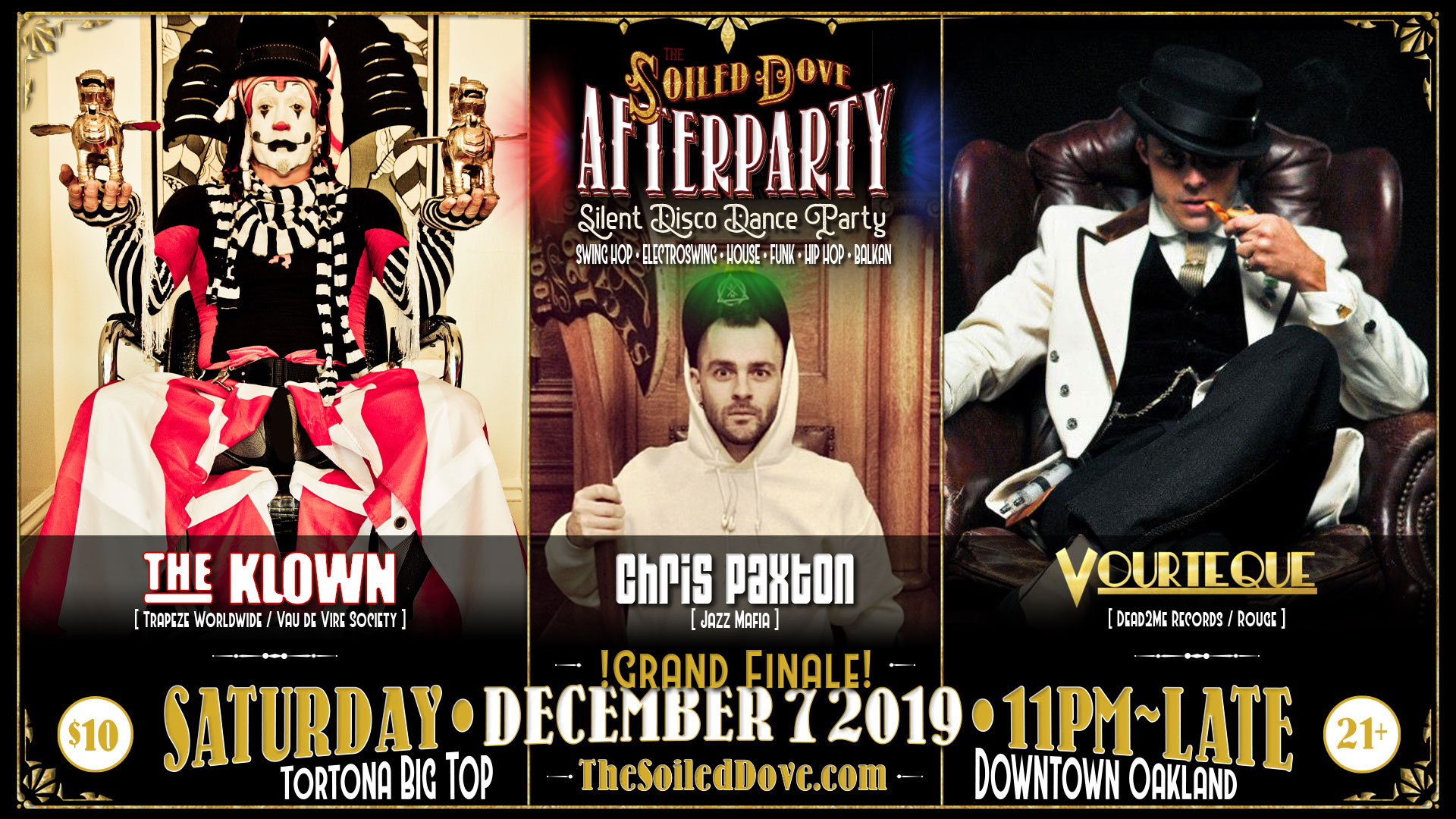 The Klown DJ residency at The Soiled Dove Silent Disco Afterparty - Saturday, December 7, 2019 - Tortona Big Top in Oakland, California